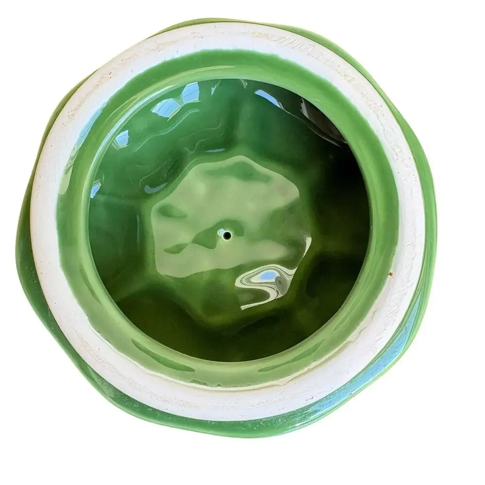 Vintage 1990 H&HD Green Bell Pepper Ceramic Cookie Jar Canister Made Mexico